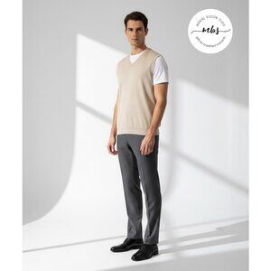 Tommy Bahama Silk Cotton Blend Vest Beige Men L